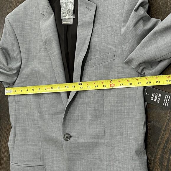 EXPRESS Blazer Men’s 40L Extra Slim Gray Two Button Sport Coat Career Preppy - Picture 8 of 10